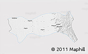 Silver Style 3D Map of Yamethin, single color outside