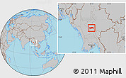 Gray Location Map of Yamethin