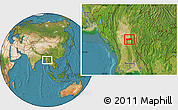 Satellite Location Map of Yamethin