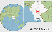 Savanna Style Location Map of Yamethin, highlighted country