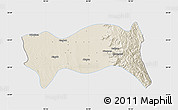 Shaded Relief Map of Yamethin, single color outside