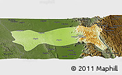 Physical Panoramic Map of Yamethin, darken