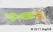 Physical Panoramic Map of Yamethin, desaturated