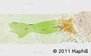 Physical Panoramic Map of Yamethin, lighten