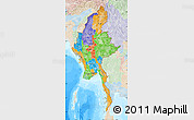 Political Map of Burma, lighten, land only