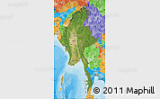 Satellite Map of Burma, political outside