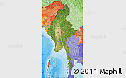 Satellite Map of Burma, political shades outside