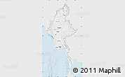 Silver Style Map of Burma, single color outside