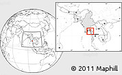 Blank Location Map of Moulmein, highlighted country, highlighted parent region, within the entire country