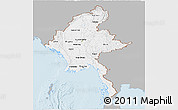 Gray Panoramic Map of Burma, single color outside