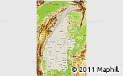 Shaded Relief 3D Map of Sagaing, physical outside