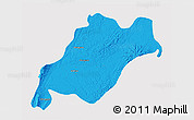 Political 3D Map of Homalin, single color outside