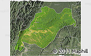 Satellite 3D Map of Homalin, semi-desaturated