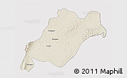 Shaded Relief 3D Map of Homalin, cropped outside