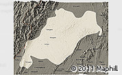Shaded Relief 3D Map of Homalin, darken