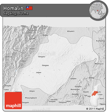 Silver Style 3D Map of Homalin