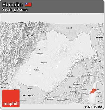 Silver Style 3D Map of Homalin