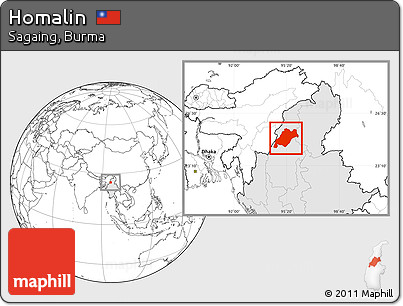 Blank Location Map of Homalin, highlighted country