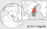 Blank Location Map of Homalin, highlighted country, highlighted parent region