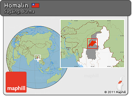 Savanna Style Location Map of Homalin, highlighted country, highlighted parent region