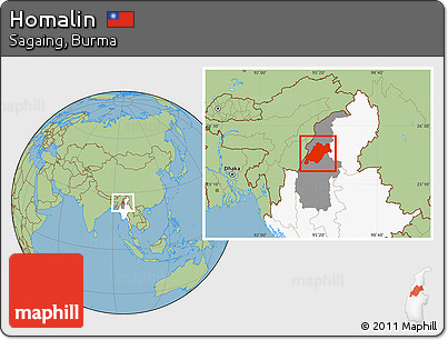 Savanna Style Location Map of Homalin, highlighted country, highlighted parent region