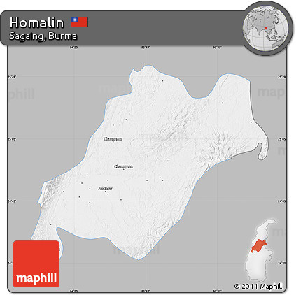 Gray Map of Homalin, single color outside