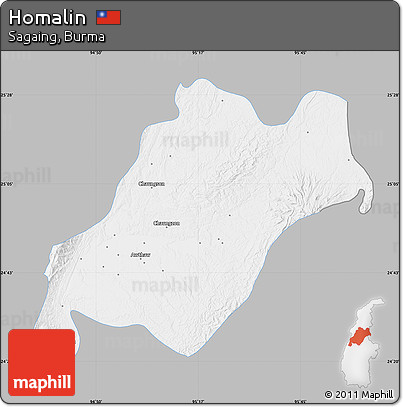 Gray Map of Homalin, single color outside