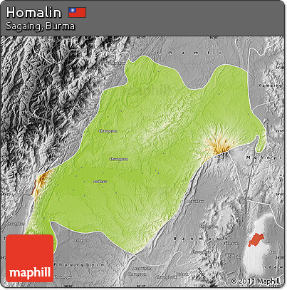 Physical Map of Homalin, desaturated