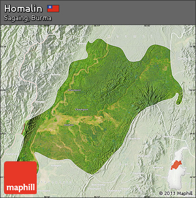Satellite Map of Homalin, lighten