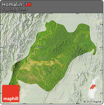 Satellite Map of Homalin, lighten