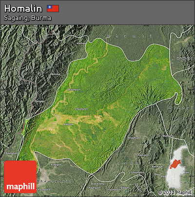 Satellite Map of Homalin, semi-desaturated