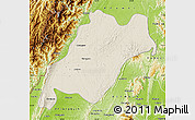 Shaded Relief Map of Homalin, physical outside