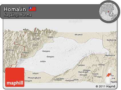 Classic Style Panoramic Map of Homalin