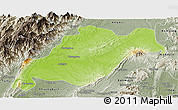 Physical Panoramic Map of Homalin, semi-desaturated