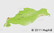 Physical Panoramic Map of Homalin, single color outside
