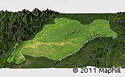 Satellite Panoramic Map of Homalin, darken