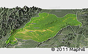 Satellite Panoramic Map of Homalin, semi-desaturated
