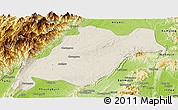 Shaded Relief Panoramic Map of Homalin, physical outside