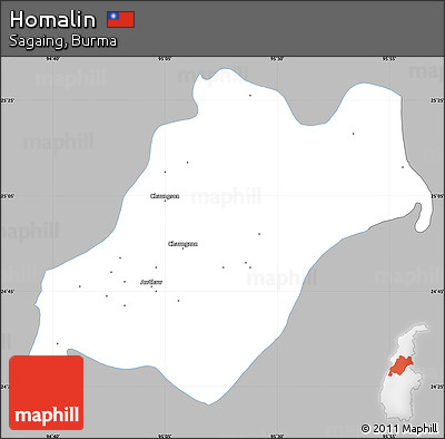 Gray Simple Map of Homalin, single color outside