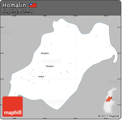 Gray Simple Map of Homalin, single color outside
