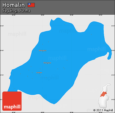 Political Simple Map of Homalin, single color outside