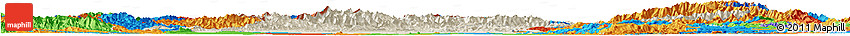 Shaded Relief Horizon Map of Sagaing, political outside