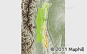 Physical Map of Kale, semi-desaturated