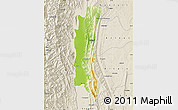 Physical Map of Kale, shaded relief outside