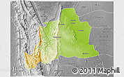 Physical 3D Map of Kani, desaturated