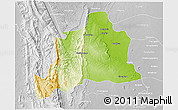 Physical 3D Map of Kani, lighten, desaturated