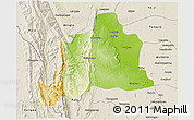 Physical 3D Map of Kani, shaded relief outside