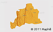 Political 3D Map of Kani, cropped outside