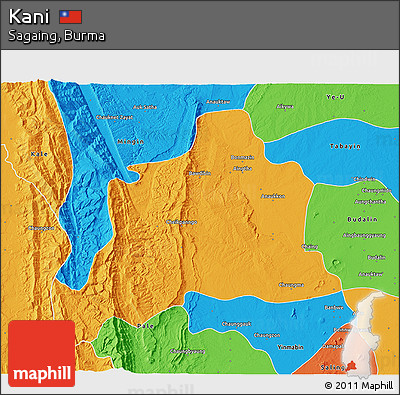 Political 3D Map of Kani