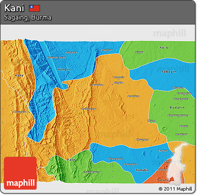 Political 3D Map of Kani